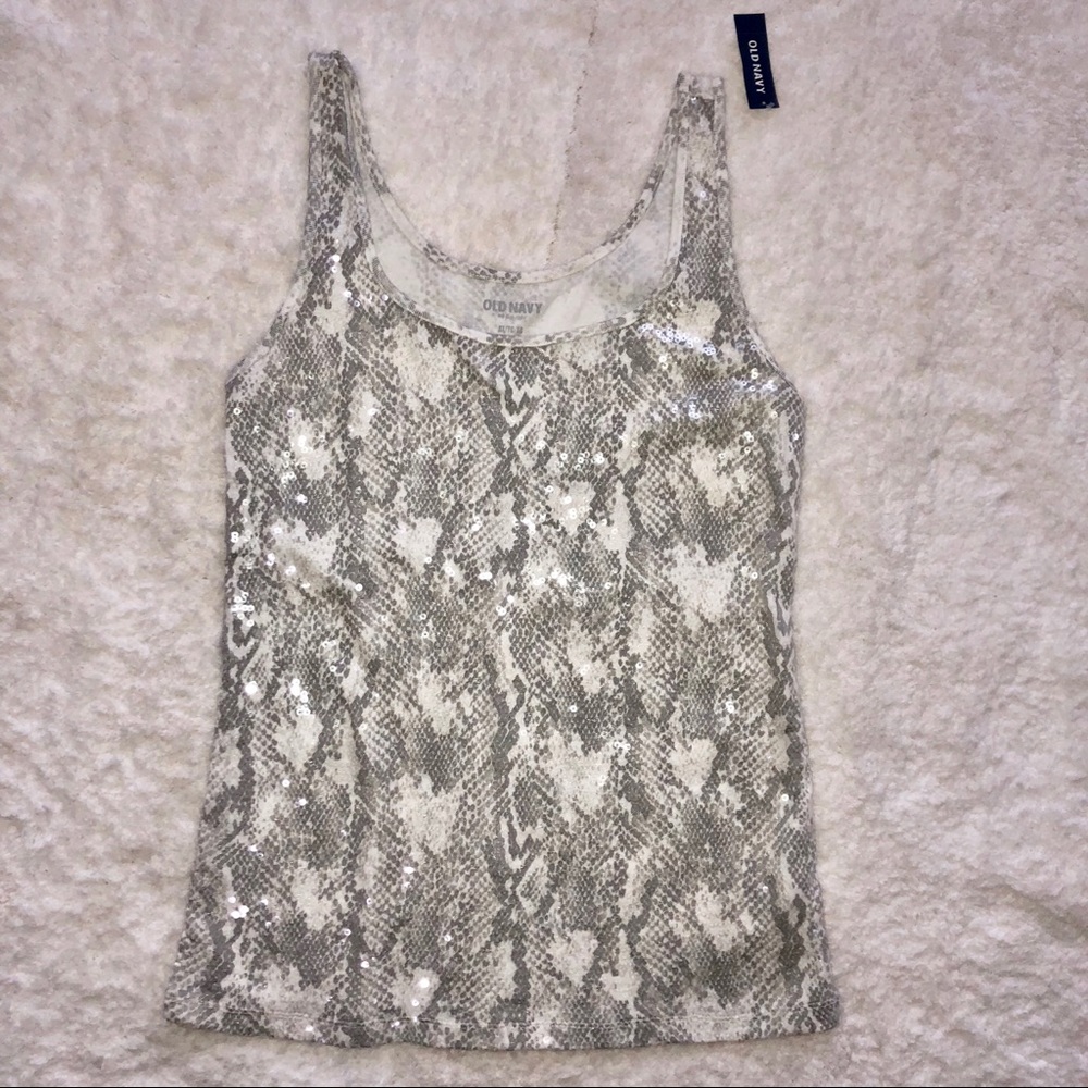 Old Navy Sequin Snakeskin Tank Top